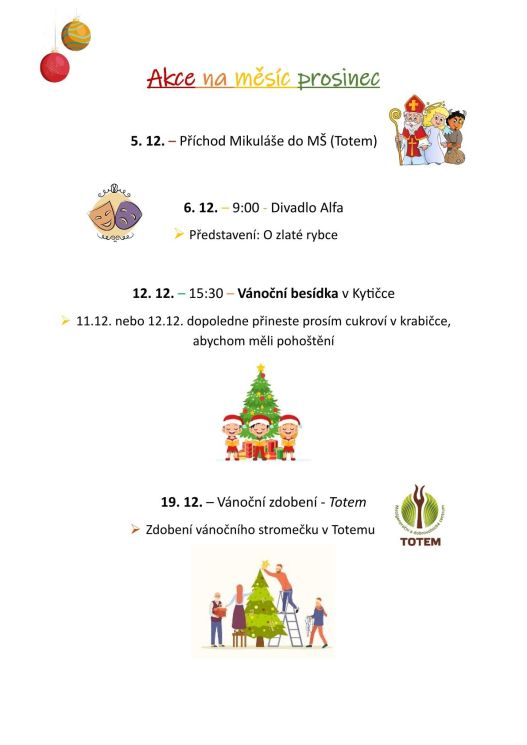 Akce na měsíc prosinec 2024